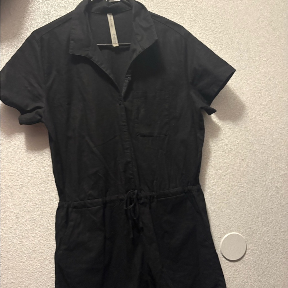 Black Short Sleeve Jumpsuit